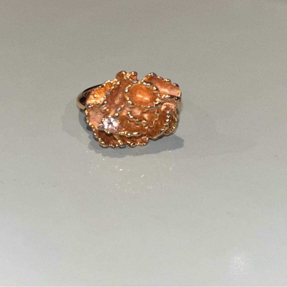 Avon Gold Ring with Rhinestone